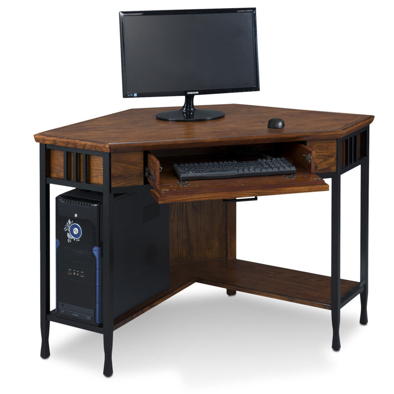 Three Posts Braunste Solid Wood Corner Computer Desk & Reviews Wayfair